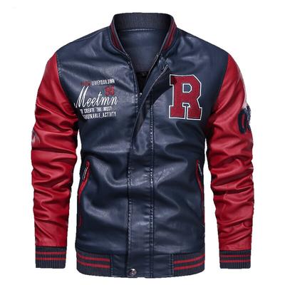 Осенне-зимняя куртка, мужские бейсбольные куртки с вышивкой, пальто из искусственной кожи, облегающие мужские роскошные флисовые кожаные куртки для колледжа