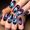 24 шт. Star Cloud Press On Nail Square False Nail Style Acrylic Nail Glossy Full Cover Stick on Nail for Woman
