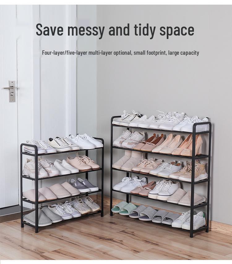 Modern Space-Saving Multi-Layer Shoe Rack: Punch-Free Assembly, Painted Finish for Living Room Storage