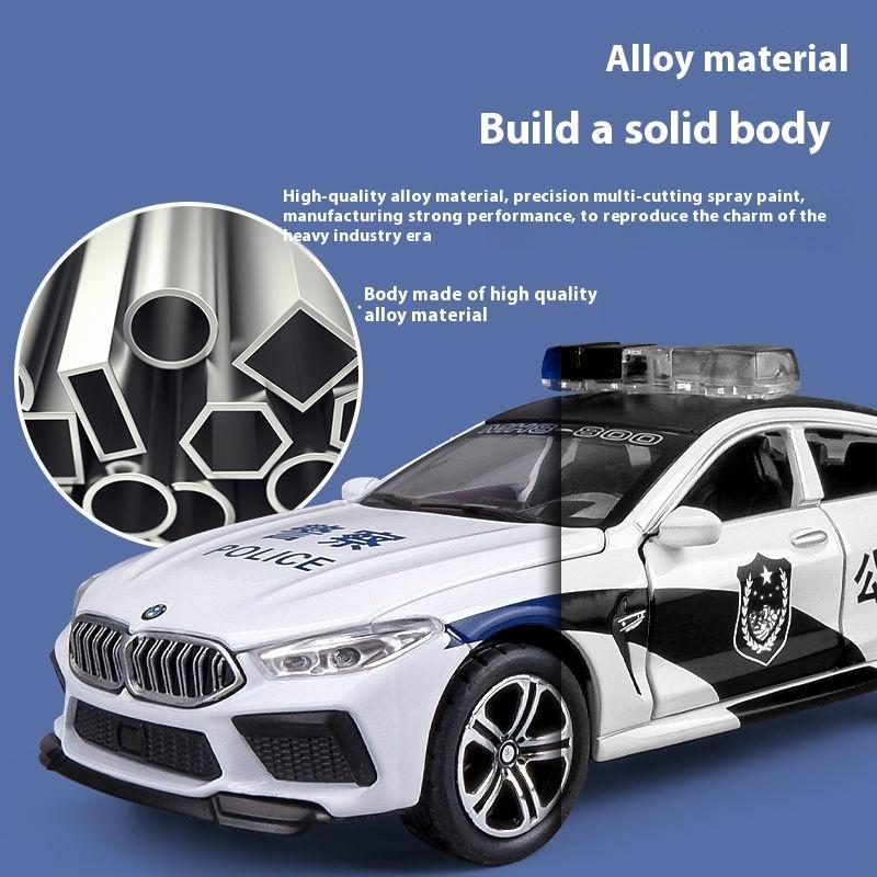 1:32 BMW M8 Alloy Car Diecast Model Sound Light Pull Back Toy Collect Hobby Model Ornaments Gift For Friend Boy Display Ornament