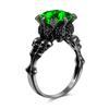 Skull Gothic Black Ring Red Crystal Vampire Double Skull Halloween Rings Black for Women Wedding Jewelry