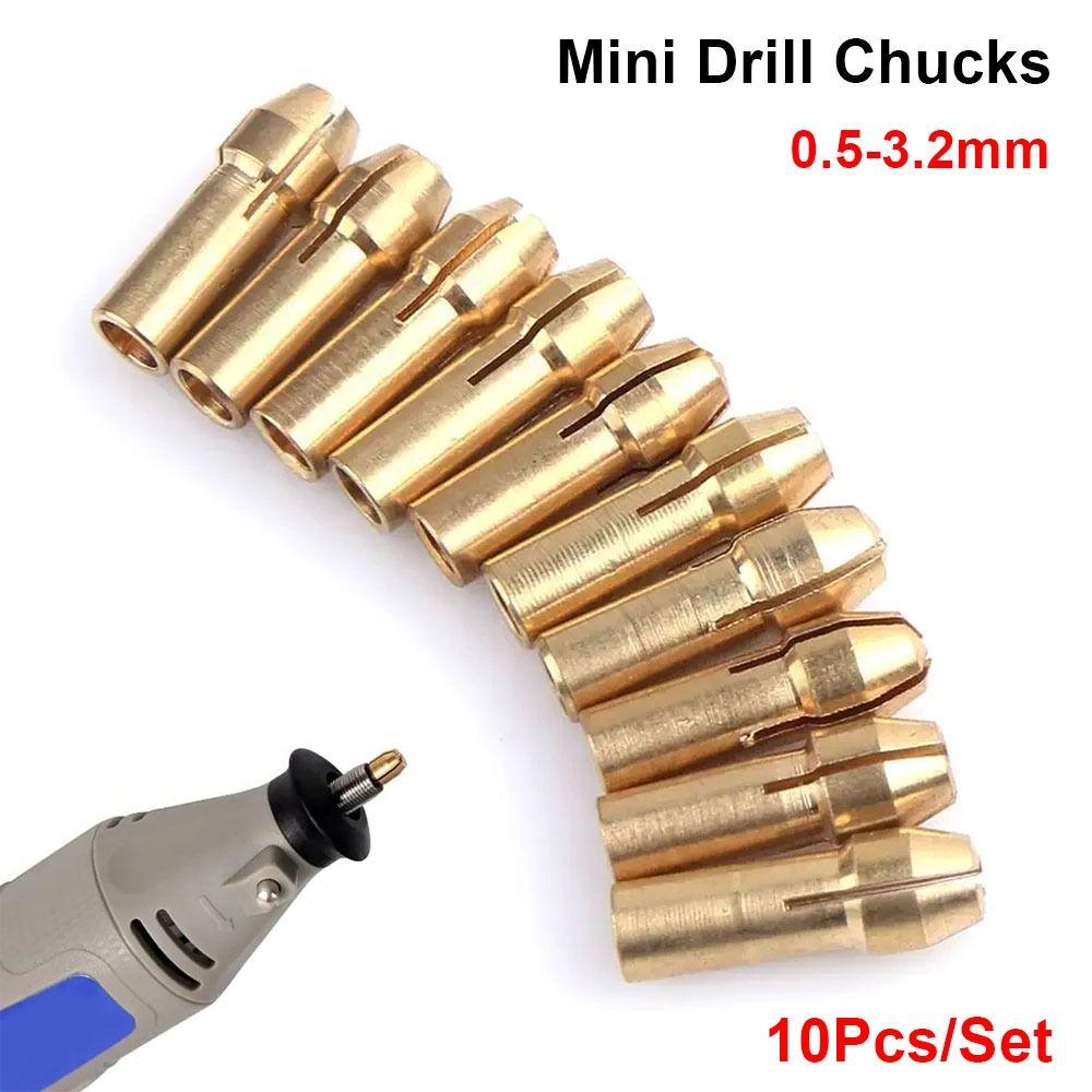 10Pcs 4.8mm Shank Mini Drill Chucks 0.5mm-3.2mm Chuck Adapter Durable Power Rotary Tool For Dremel