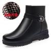 Модные зимние женские элегантные удобные кожаные ботильоны с мягкой подошвой, толстые плюшевые теплые зимние непромокаемые нескользящие ботинки для мам