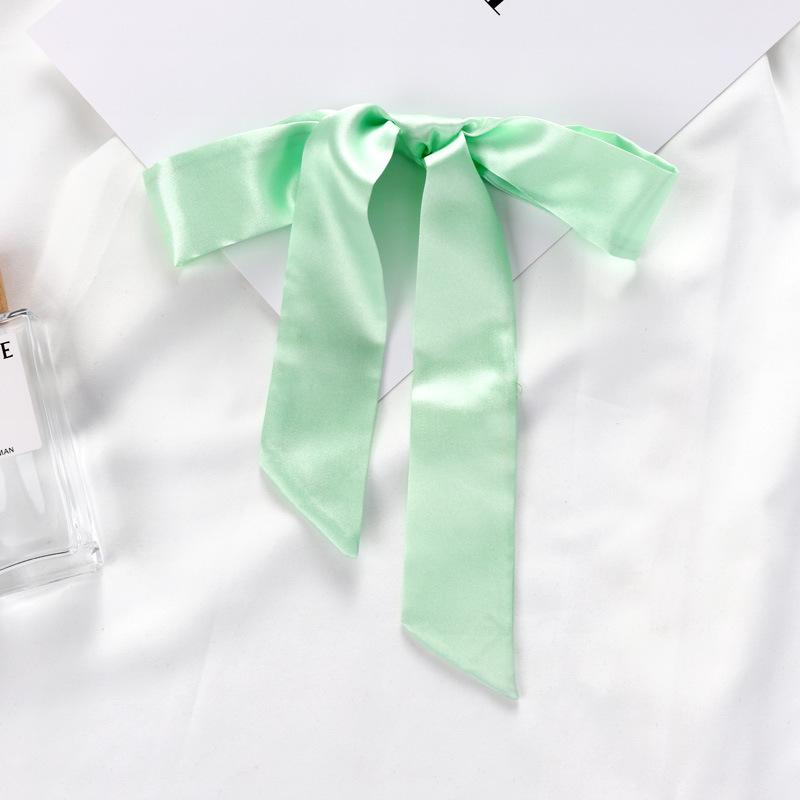2024 Spring/Summer Women's Silk Scarf Headband: Thin, Narrow, Solid Color Ribbon for Ponytail, Bag, or Bow Tie Use
