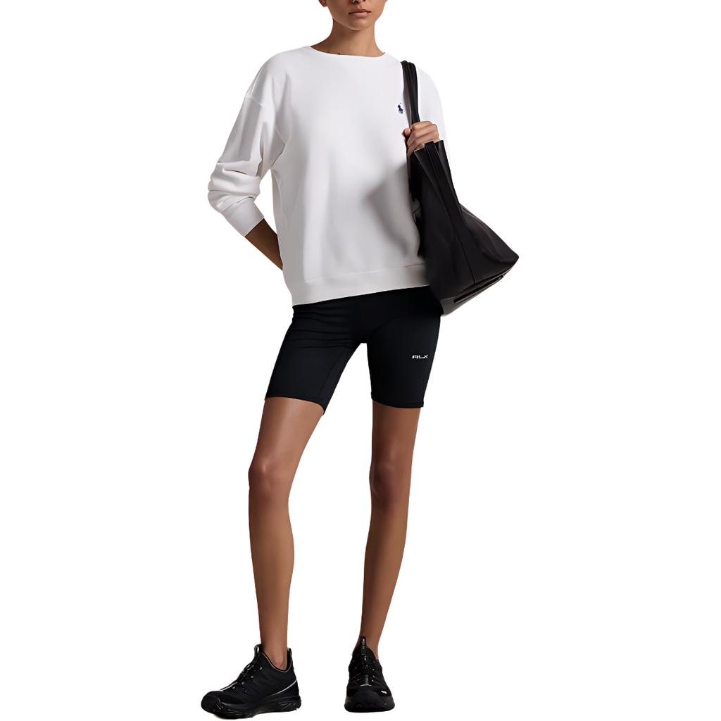 Polo Ralph Lauren Ss24 Logo Embroidered Loose Fit Crew Neck Long Sleeve Sweatshirt Women Sweatshirt White WMPOKNINFB20700-100