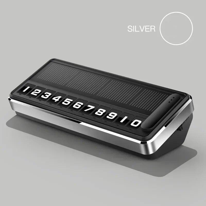 Светящийся номерной знак автомобиля, солнечная зарядка, временная парковочная карта, светодиодное освещение, карта остановки автостоянки, автомобильные аксессуары, интерьер