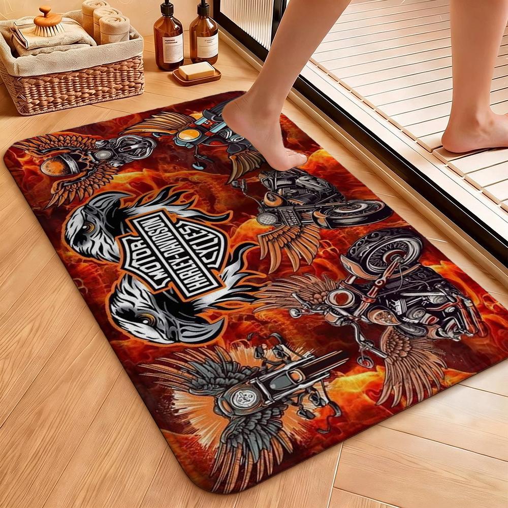 Harley Davidson Eagle Skull Carpet Doormat Floor Mats Office Chair Cushion Dormitory Decoration Art