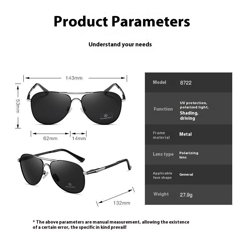 Car Sticker Mercedes Benz A B C E R V S Class ML CLA CLS Vito Viano GLA GLC GLK GLS SLK Car High-End Polarized Sunglasses Anti G