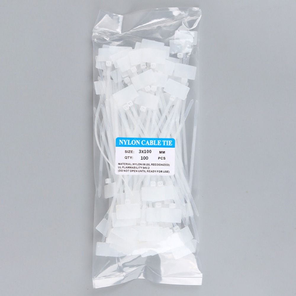 100 шт. Легко маркируемые бирки-этикетки Сетчатые маркеры для проводов Маркеры Нейлоновые стяжки Бирка для кабеля Цветная бирка Кабельные стяжки