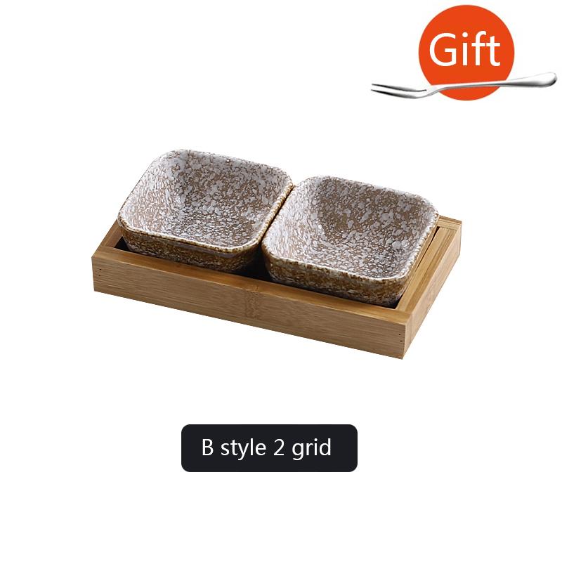 Креативные керамические тарелки для фруктовых закусок, набор для еды, японская посуда INS с подносом, сервировочные блюда, домашняя ваза для фруктов, поднос для закусок