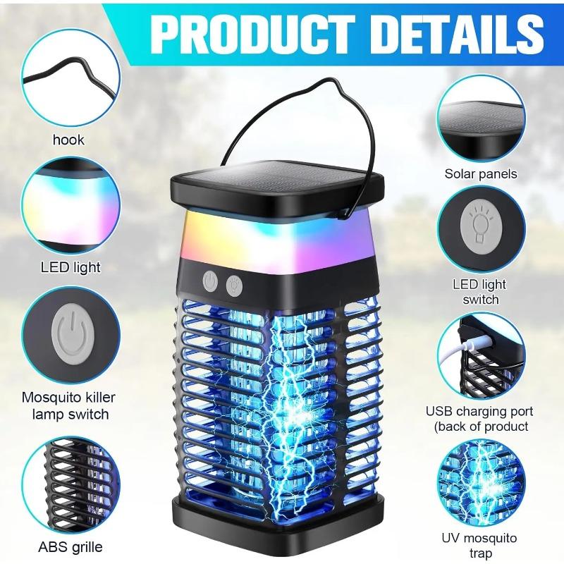 Новая солнечная лампа для уничтожения комаров, УФ-фиолетовый свет, лампа для уничтожения комаров, для улицы и помещения, многофункциональный уничтожитель комаров
