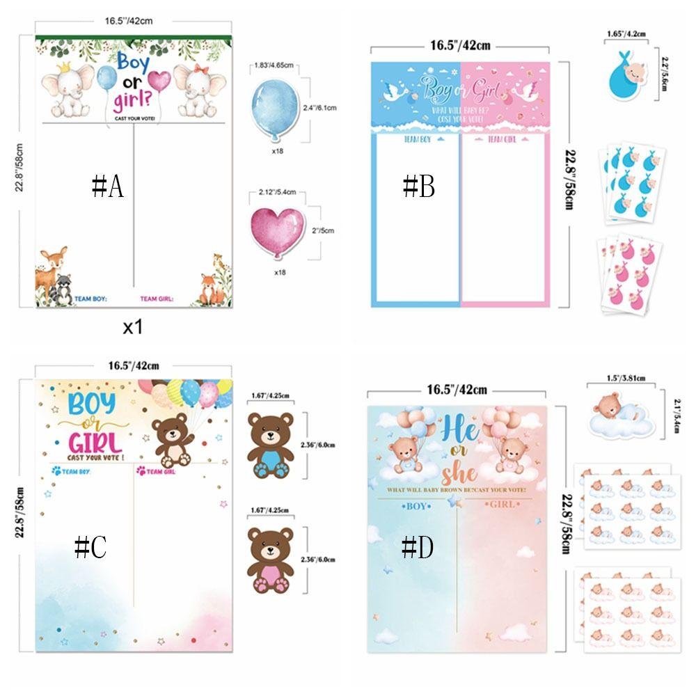 Праздничный плакат «Мальчик или девочка» с наклейками Он или Она Плакат Доска для объявлений Детский душ