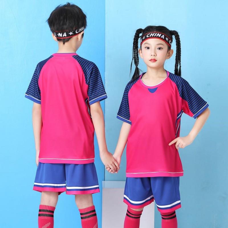 Kids Soccer Jersey Set Boys Short Sleeve Football Uniform Training Match Sportswear Children