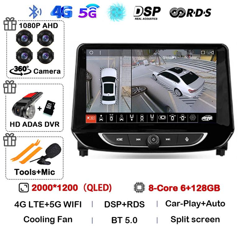 Android 14 Carplay Auto 4G+WIFI автомобильное радио для Chevrolet Tracker 4 2019 2020 2021 2022 Мультимедиа Стерео Видео Плеер GPS Аудио