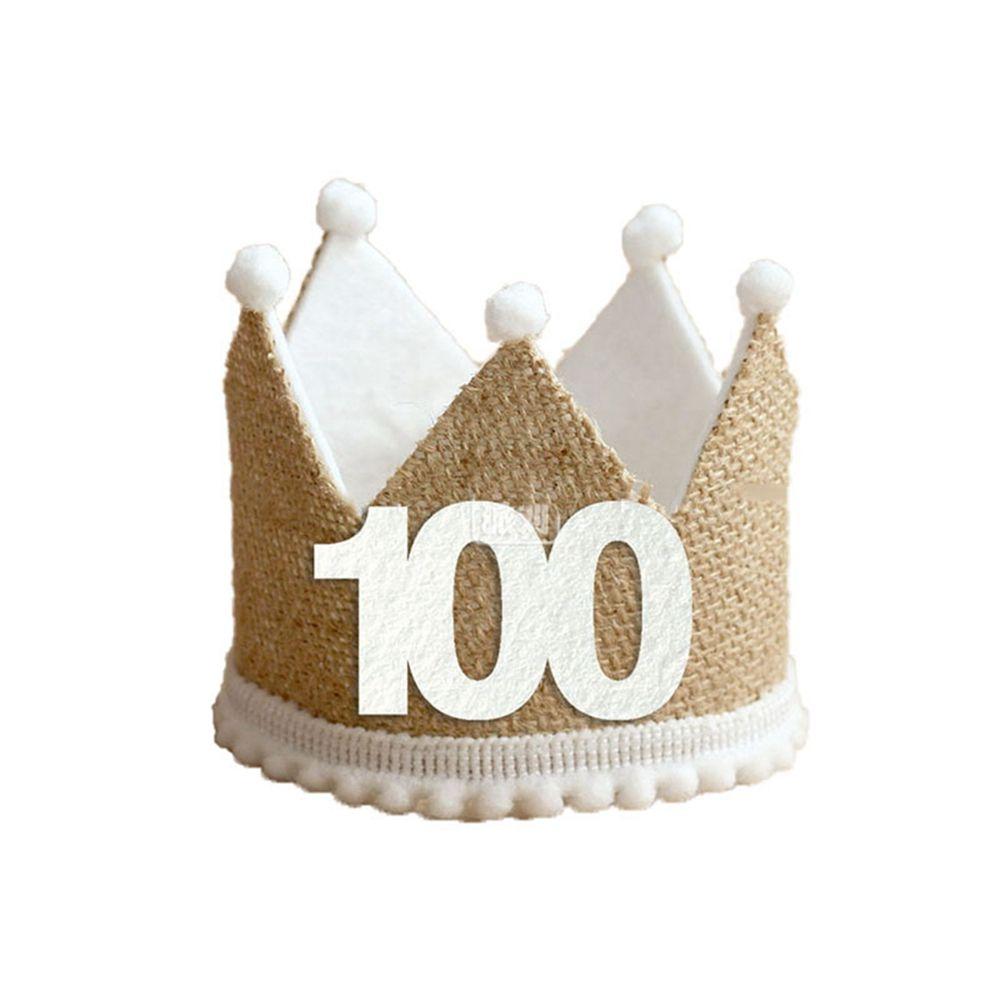 Supplies with Elastic Strap Baby Decor Anniversary Cap Burlap Crown Hat Baby Birthday Party Hat