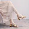 Fashion Versatile Temperament Medium Heel Slippers Women's Summer New Rivet Thick Heel High Heel Cool Slippers Women