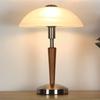Retro American Solid Wood Glass Table Lamp for Bedroom and Living Room - Touch-Control Warm Lighting for Study