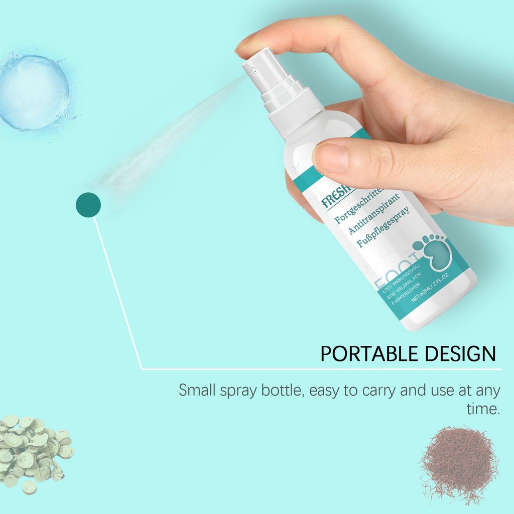 Foot Spray Itch Sweat Odor Exfoliating Sprayer Men Women Anti-fungi Shoe Sock Deodorant Feet Care Liquid 60ml
