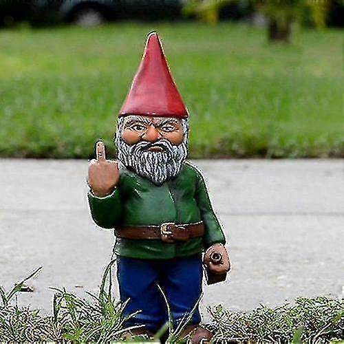 Садовый гном, 3D гномы, статуя гнома со средним пальцем из полирезина для улицы
