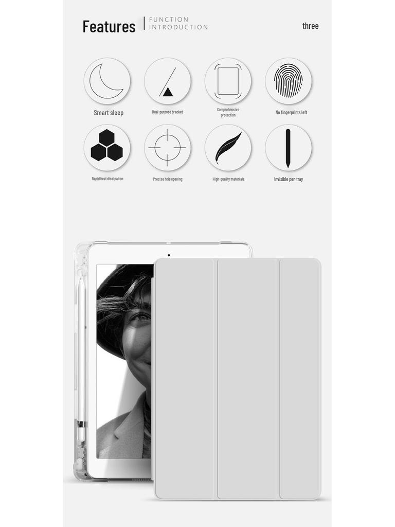 Чехол для iPad 10,2 дюйма Air 4/5: Противоударный кожаный чехол со слотом для ручки для Pro 11 и Mini 6