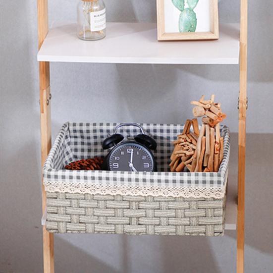 Desktop Storage Basket with Handle Vine Braided Large Capacity Cosmetic Remote Control Pens Keys Sundries Organizer Home Office Storage Box