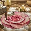 Luxurious Pink Rose Glitter Pattern Round Shape Floor Mats Kitchen Hallway Runner Rug Bedroom Living Room Soft Carpet Non-slip Area Rug