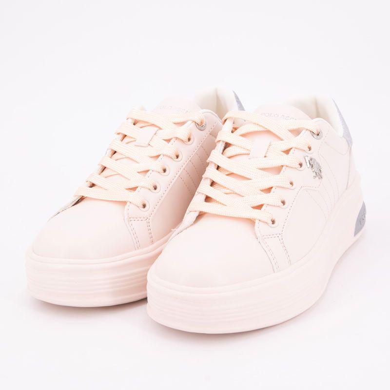 Pastel Orange Sneakers Silver Glitter Peony Asuka Woman US POLO