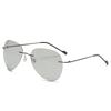 Men Ultralight Titanium Polarized Photochromic Lens Sunglasses Rimless Aviation Style Design Night Vision Glasses