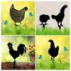 Chicken Statue Metal Crafts Garden Stake Farm Patio Lawn Decoration Animal Silhouette Insert Plaque Chicken Statue Crafts