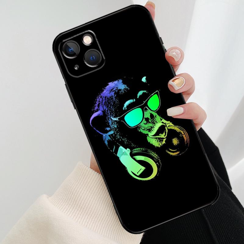 Мультяшный Чехол-Обезьянка для iPhone 17 Pro Max 16 15 14 11 12 13 Pro Max mini 15 16 Plus 16e 17 Air Cover