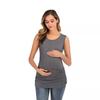 New Round Neck Solid Color Maternity Nursing Tank Top
