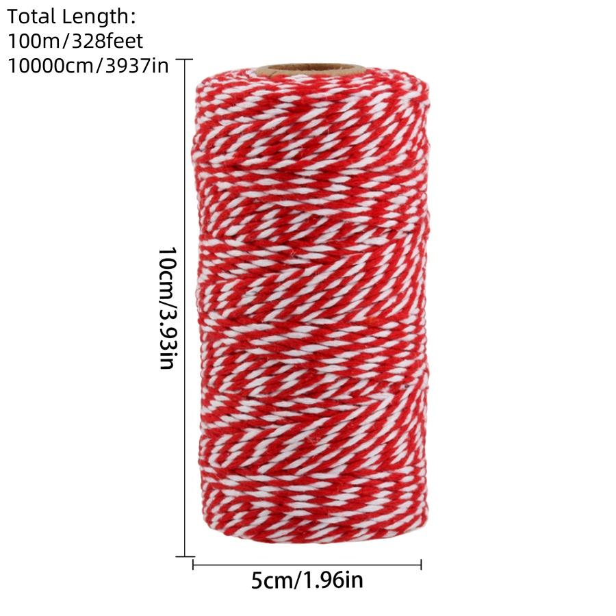 1pcChristmas Red White Green Packaging Cotton Rope Christmas Party Store Gift PackagingDIYDecorative Tag Rope Packaging Rope