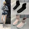 Fashion Stretch Socks Shoes Women Flat-bottom High-top Sports Casual Shoes