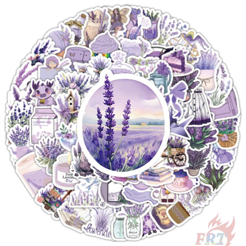 100 шт./компл. фиолетовые наклейки с лавандой, модные наклейки «сделай сам», наклейки