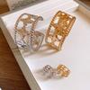 Clover Shaped Hollow Flower Bangle Gold/silver Open Bracelet Jewelry Gift Flower Cuff Bangle  Party