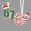 2 шт. Рождественские украшения с номером 67, праздничный узор в виде леденца, подвесной декор для рождественской елки или автомобиля, дома, для праздничных вечеринок, легко подвешивать, рождественские подарки
