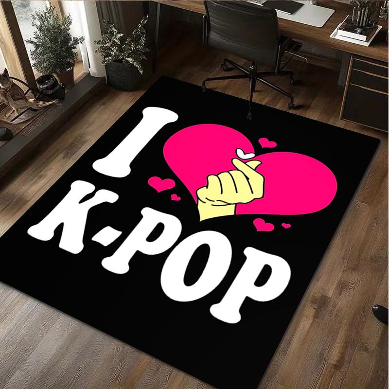 1Pc k pop Print Rug - home decoration Carpet For Living Room Bedroom Flooring Computer Chair Area Rug