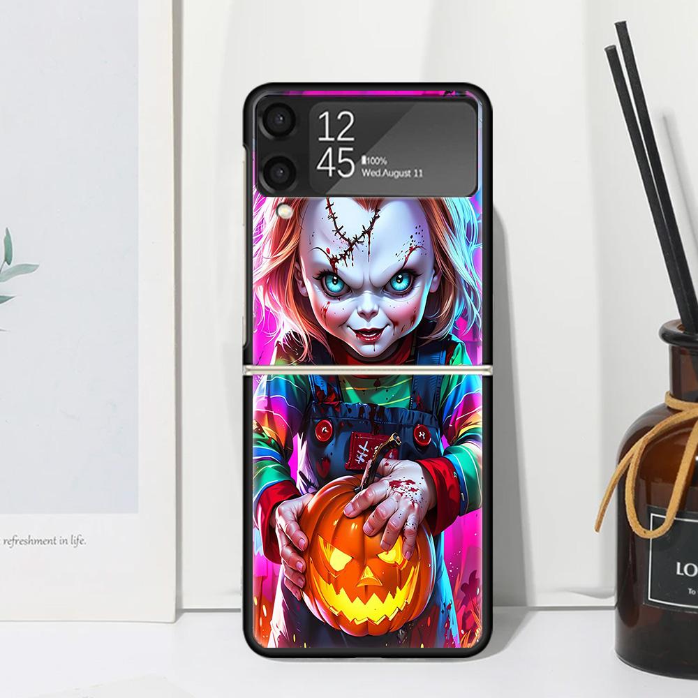 Чехол для телефона Chucky Doll Horror Movie для Samsung Galaxy Z Flip 7 6 5 4 3 5G Flip3 Flip4 Flip5 ZFlip6 ZFlip7 Черный Fundas Ga