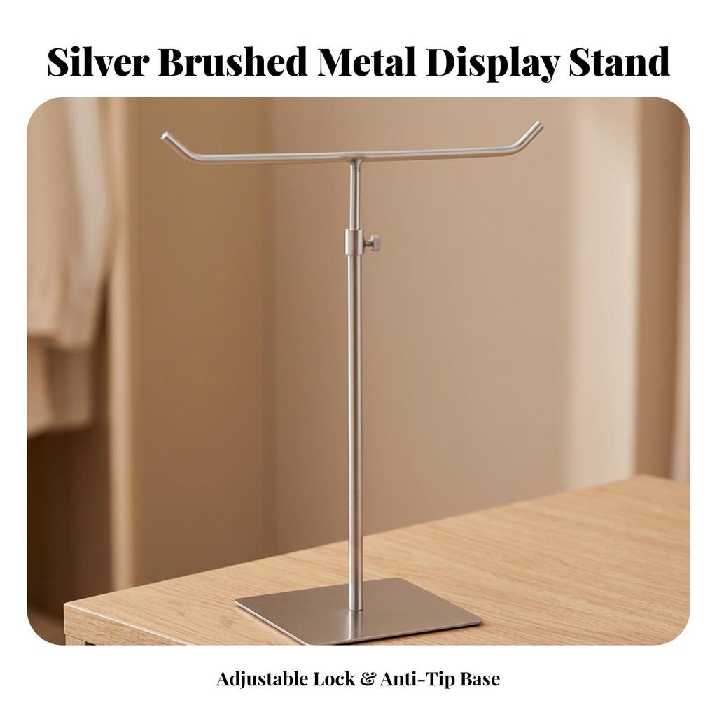 Countertop Scarf Rack | Adjustable Height Post, Display Stand, Stable Square Base, for