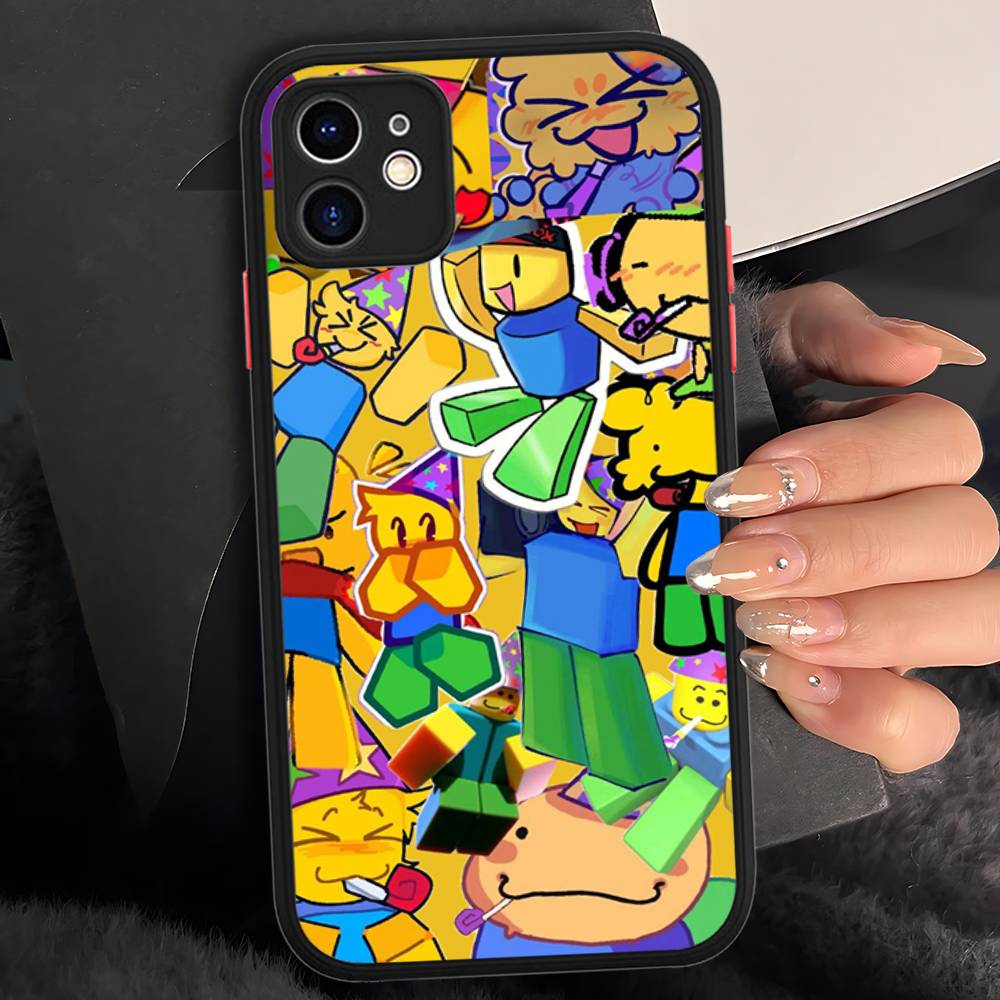 Популярная игра R-Roblox Чехол для телефона Для IPhone 16 Pro Max 15 14 13 12 11 XS MAX X Plus Конфетный Цвет Матовый ТПУ Чехол для Телефона
