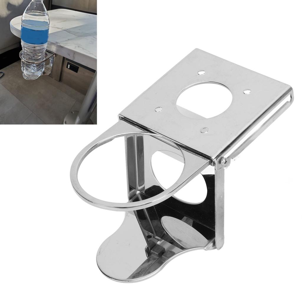 Folding Drink Holder Stainless Steel RV Pops Up Cup Holders Bottle Stand for Yacht Office