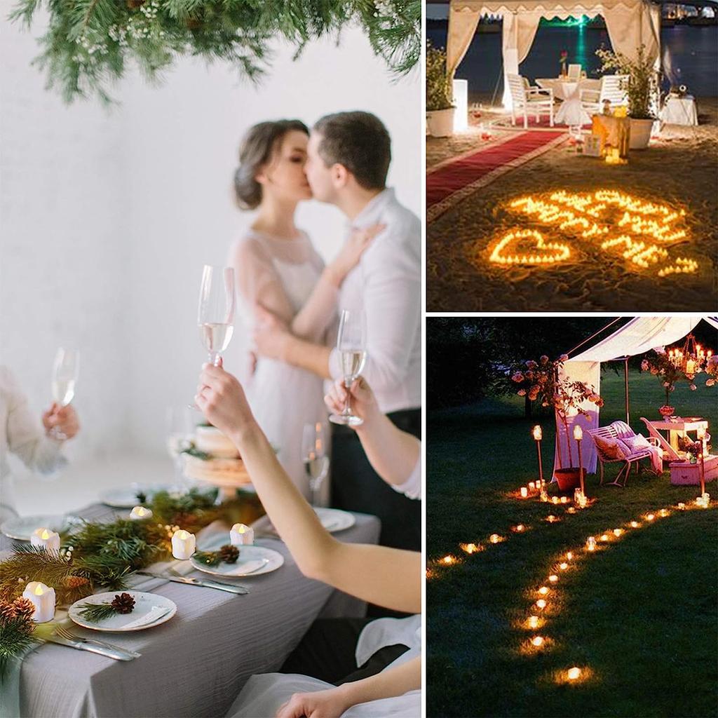 24Pcs Flameless LED Candle Lights Creative Wishing Led Tea Lamp Warm White Halloween Wedding Christmas Decoration Candle Light