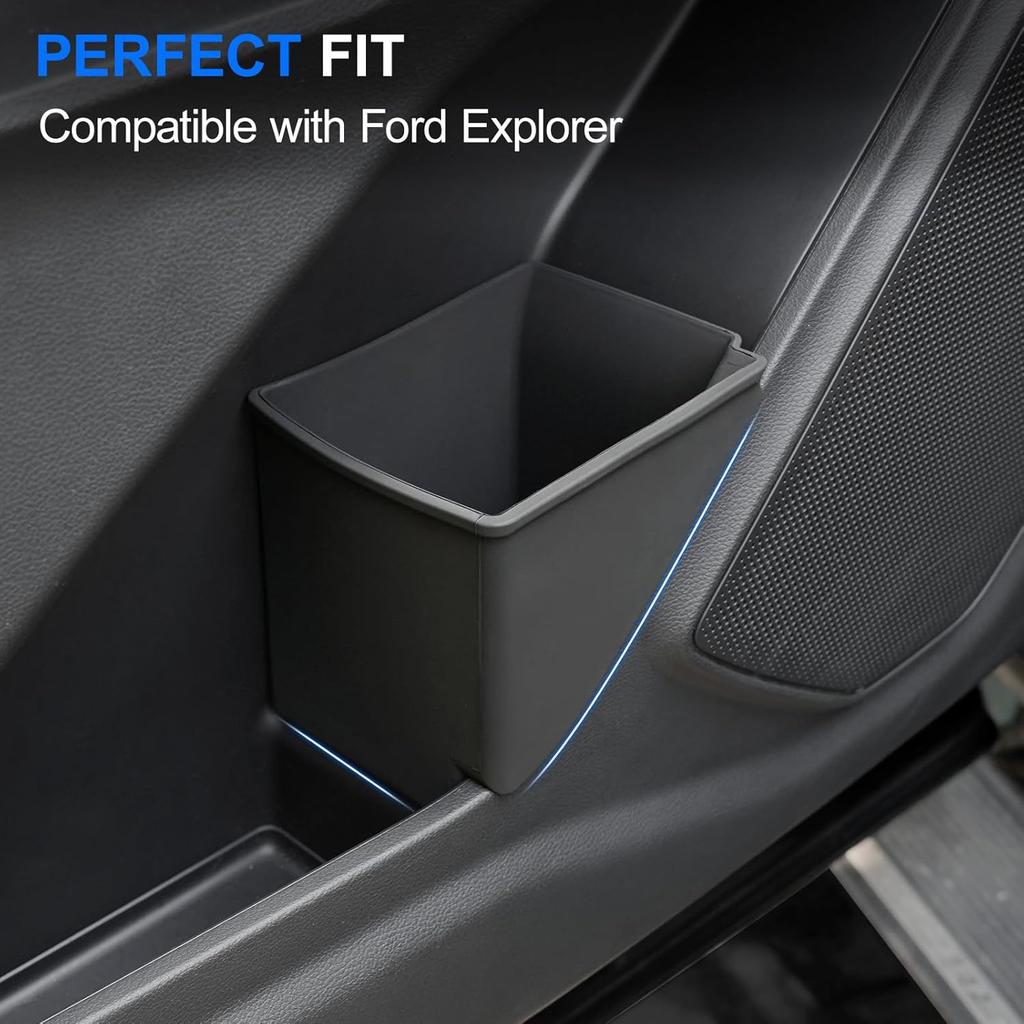 ELECFRESH 2PCS Door Side Trash Can Compatible With -2025 2026 Ford Explorer, Garbage Bin Storage Box For Ford Explorer Accessories 2025 2024