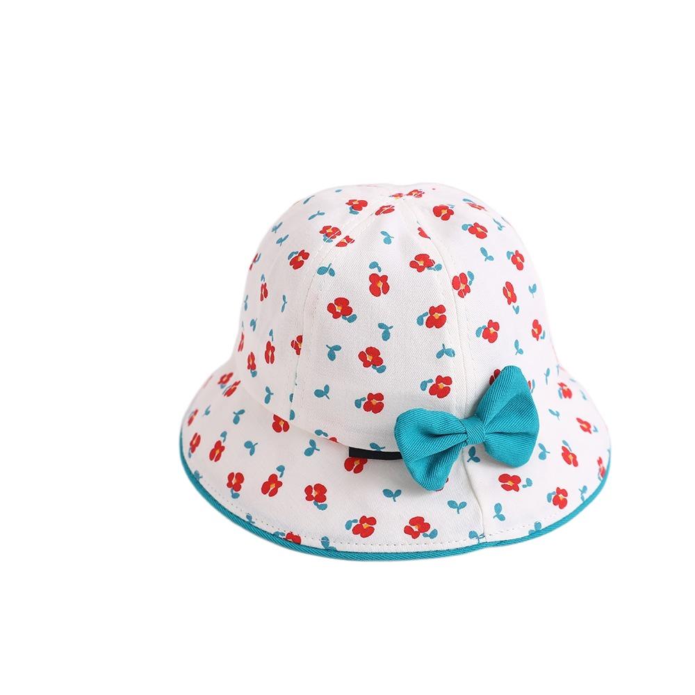 Bowknot Flower Bucket Cap Korean Style Children's Fisherman Hat Baby Shading Hat  Spring/Summer