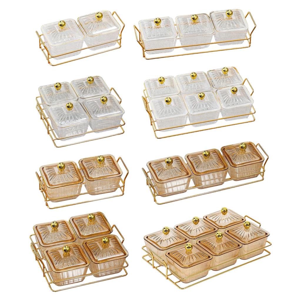 Creative Divided Serving Platter with Lid Appetizer Serving Tray Snack Dishes Food Storage Box Nuts Tray for Nuts Fruits