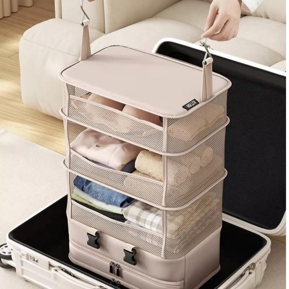 Multi Layered Hanging Clothes Storage Bag Foldable Clothing Organizer  Wardrobe Organization
