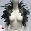 Fake Collar Gothic Style Feather Shawl Imitation Feather Hollow Out Lace Unisex Stage Show Performance Halloween Cosplay Shoulder Scarf