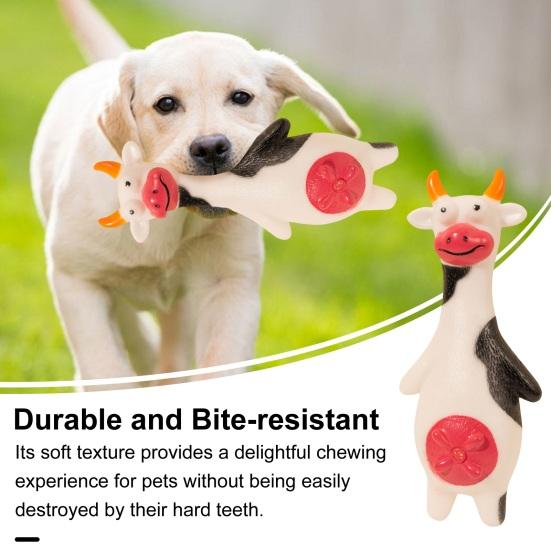 Виниловая игрушка для собак с пищалкой в ​​форме мультяшных животных, безопасная для домашних животных жевательная игрушка, игрушка для собак