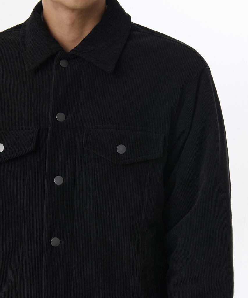 Musinsa Standard Corduroy Oversized Padded Trucker Jacket [Black]