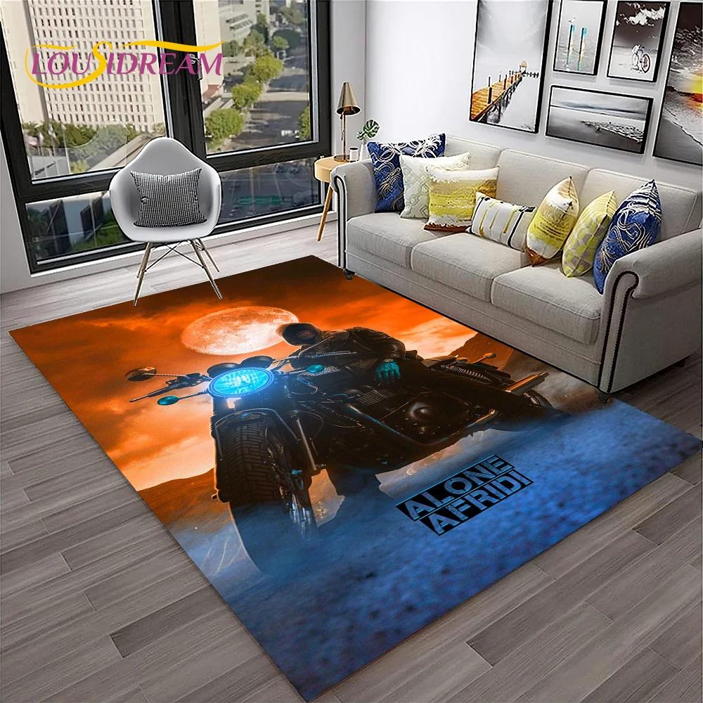 Vintage Motorcycle Retro Carpet Rug for Home Living Room Bedroom Playroom Sofa Doormat Decor,Kid Area Rug Non-slip Floor Mat